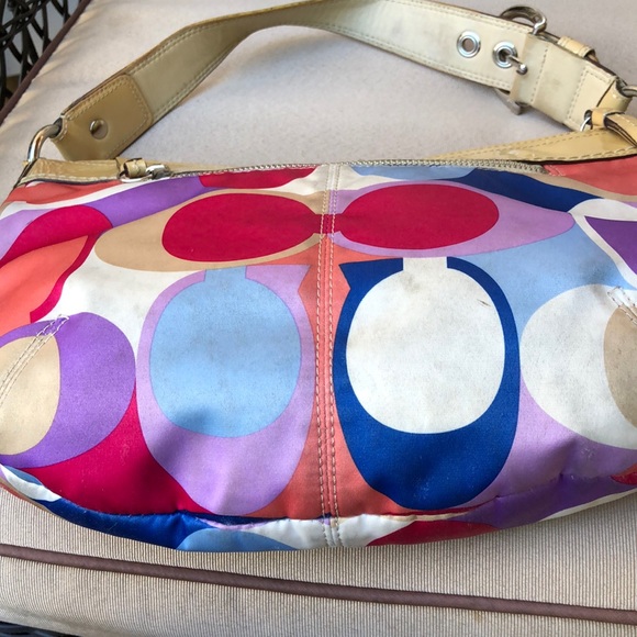 (1090) Coach Soho Pleated Scarf Sateen Shoulder Bag - Picture 2 of 5